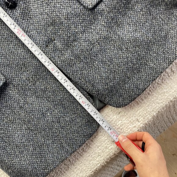 Vintage Harris Tweed Blazer Mens 42T Sport Coat Suit Jacket Dark Blue Wool - Picture 12 of 16